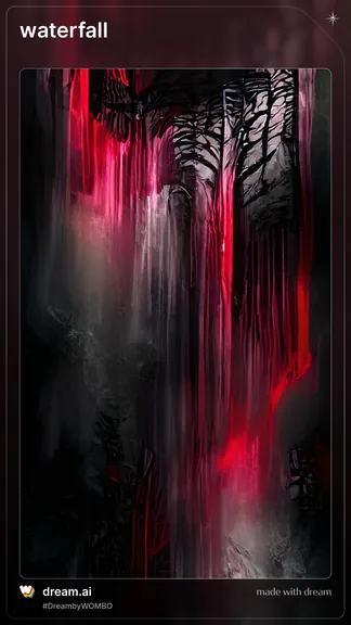 Red waterfall (Artificial Intelligence, AI)